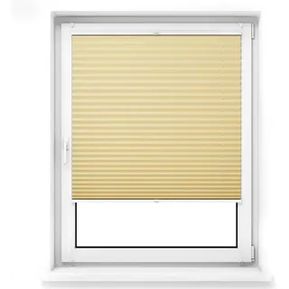 jalousiescout Plissee Pure Plissee Premium, 80 x 200 cm, beige, halbtransparent, ohne Bohren, verspannt, Klemmfix, Polyester-Stoff, blickdicht und lichtdurchlässig beige 80 cm x 200 cm