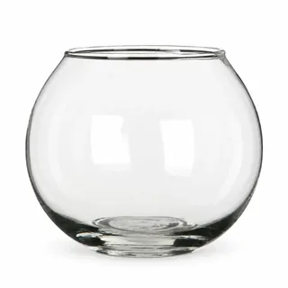 NaDeco Kugelglas Ø 10 cm, Höhe 8 cm, Kugelvase, Windlicht, Dekoglas | Rundes Klarglas mit abgeflachtem Boden und weiter Öffnung, zum Befüllen mit Blüten, Sand, Kieseln oder einer Kerze