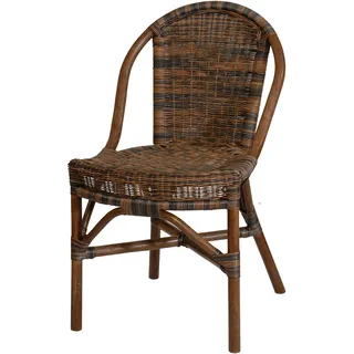 Korb-Outlet Rattanstuhl Klassik Schwarz Braun Esszimmerstuhl Schmal Esszimmer Stuhl Küchenstuhl Natur Rattan