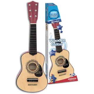 BONTEMPI Kids Holzgitarre mit 6 Saiten Schwarz 55 cm