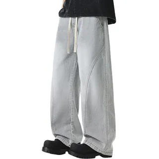 Herren Jeans Herren Power Stretch Jeans Übergrößen Baggy Hose Grau Lange Hosen Loose Fit Thermojeans Slim Pants Athletic Black Regular 44 Straight 34/34 Flair Jogginghose Jungs Männer Mit Gummizug