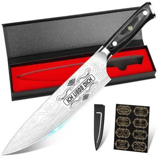 LuxusKollektion Kochmesser Kochmesser Chefmesser 20 cm Holzgriff Liebe Gravur