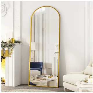 Boromal Ganzkörperspiegel Gold 150X50cm Wandspiegel Groß Gold (Spiegel Oval, für Flur, Schlafzimmer, Wohnzimmer), Umweltschutz Spiegel, explosionsgeschützt goldfarben
