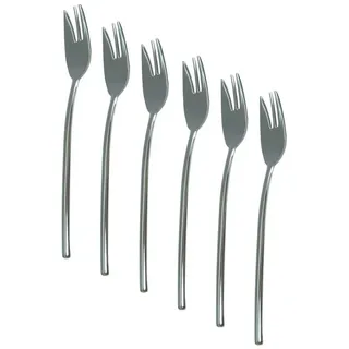 Mepra Kuchengabel Kuchengabeln 6 Stück, bester Edelstahl 18/10, elegantes Design (3 Stück), Beste Edelstahlgüte 18/10, spülmaschinenfest silberfarben