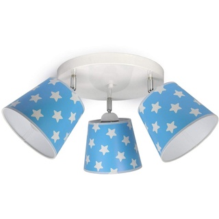 Deckenleuchte Deckenlampe Kinderleuchte Kinderlampe Leuchte Lampe mehrfarbig Stern Metall 230V 299 300 G3 (300-G3 Sternchen, Blau)