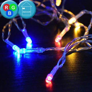 20er RGB LED Lichterkette Weihnachts Deko Beleuchtung X-MAS Batterie Lampen Advent