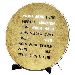 Tischuhr AMS, schwarz, hellbraun, Tischuhren, Quarzuhr, Wohnzimmer, Esszimmer