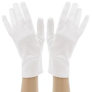 Satin-Handschuhe, weiß, 23 cm