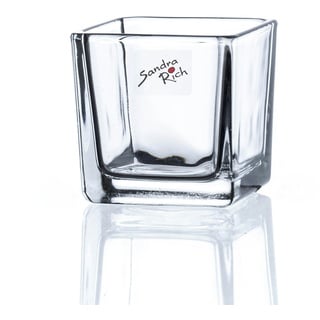 Sandra Rich Vase Glas Kastenvase Glasvase -CUBE- quadratisch klar H 5,5 cm