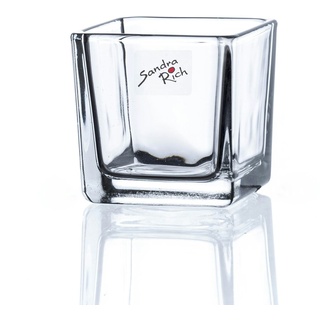 Sandra Rich Vase Glas Kastenvase Glasvase -CUBE- quadratisch klar H 5,5 cm