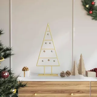 Festnight Metall Weihnachtsbaum Gold 60 cm Tannenbaum Gestell Christbaum Klein Metallgestell Metallbaum für Zierschmuck Tannenbaum Ständer Weihnachten DIY Weihnachtsdeko