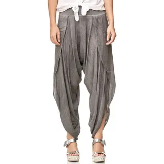 MIRROSI Hosenrock Damen Made in Italy Leicht Bequem Onesize (Gr.36-44) (100% Viskose, bund mit gummizug) Rock für Frühling Sommer Herbst grau