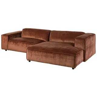 MASSIVMOEBEL24.DE Ecksofa 279x164x69 Cord kupfer VALENCIA - Rot