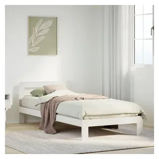 vidaXL Massivholzbett ohne Matratze Weiß 90x200 cm Kiefernholz