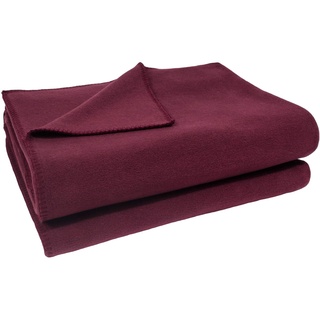 Soft-Fleece-Decke – Polarfleece-Decke mit Häkelstich – flauschige Kuscheldecke – 110x150 cm – 390 wine - von ’zoeppritz since 1828’