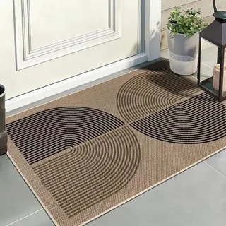 Famanu Jute-Look Fußmatte, rutschfest und waschbar - 60x90 cm