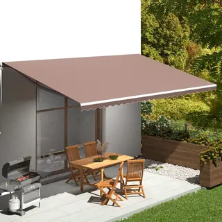 IKAYAA Markisenstoff 600x300 cm Markisentuch für Markise Markisenbespannung ersatzstoff Balkon Markise wasserabWeißend & Sonnenschutz Ersatz Markisentuch-Braun-600 x 300 cm