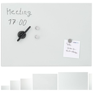 relaxdays Magnettafel Glas-Magnetboard Weiß, 60 x 40 cm weiß 60 cm x 0.4 cm x 40 cm