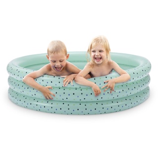 Navaris aufblasbares Planschbecken für Kinder - Baby Planschbecken aus robustem PVC - Kinderpool aufblasbar - Planschbecken Baby - Mint Grün