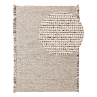 Wollteppich Mary, benuta, rechteckig, Höhe: 5 mm, Wolle, handgewebt, Wohnzimmer grau 120 cm x 170 cm x 5 mm