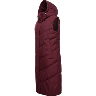 Steppweste RAGWEAR "Suminka Vest", Damen, Gr. L (40), rot (weinrot), Außenmaterial: 100% Polyester. Innenfutter: 100% Polyester. Wattierung: 100% Polyester, gerade knielang, hoch geschlossener Ausschnitt, Westen Steppweste, Wasserdichte, lange Damen Winterweste