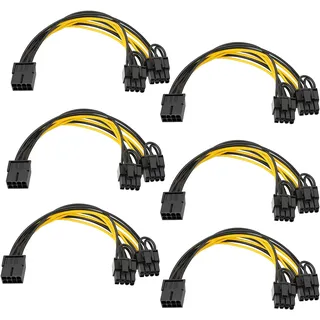WANGCL PCIe Splitter Grafikkarte Kabel 8 Pin auf Dual PCIe 8 Pin (6 + 2) Grafikkarte PCI Express Netzteil GPU VGA Mining Grafikkarte Konverter Kabel (6 Stück)