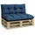 Palettenkissen Outdoor 2er Set 120x80 120x40 Jeansfarbe Leinenoptik Blau