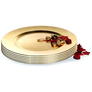 BigDean Platzteller 33 cm gold 6er Set