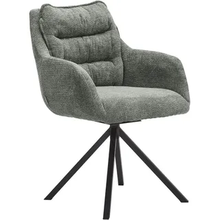 Linea Natura Armlehnstuhl, Schwarz, Türkis, Metall, Textil, eckig, 59x86x69.5 cm, Stoffauswahl, Typenauswahl, Gestellauswahl, Sitzfläche 180° drehbar, automatische Rückholfunktion, Esszimmer, Stühle, Esszimmerstühle, Armlehnenstühle