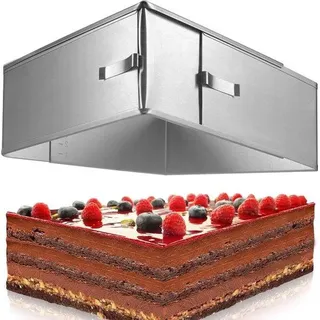 Famanu Backrahmen rechteckig verstellbar - 8 cm hohe Backform aus Edelstahl