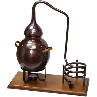 Copper Garden Flaschenhalter ALEMBIK | DEKO Destille aus echtem Kupfer | Antik Braun mit Schutzlack | Halterung für Flaschen bis 1 Liter I Wunderschöner Flaschenständer | Geschenkidee Kupferdestille