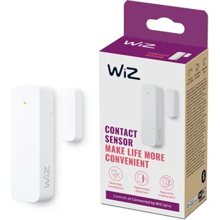 WIZ Kontaktsensor - Heim-Überwachung Echtzeit-Warnungen, Lichtalarm, Heim­sicherheit Benachrichtigungen, App-Steuerung verbindet sich mit WiZ Kamera und Lichtern, 1er Pack
