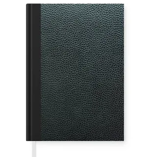 MuchoWow Notizbuch Leder - Textur - Schwarz - Grün - Hell, Notebook, Notizblock a5, Tagebuch, Journal Liniert grün|schwarz