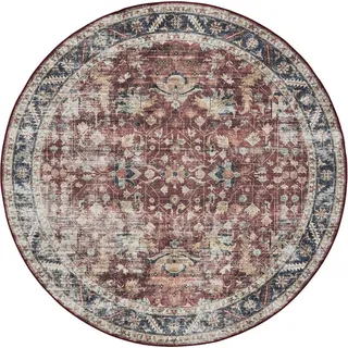 benuta Waschbarer Vintage Teppich George Multicolor ø 120 cm rund Wohnzimmerteppich Schlafzimmer weich orientalisch - Bunt