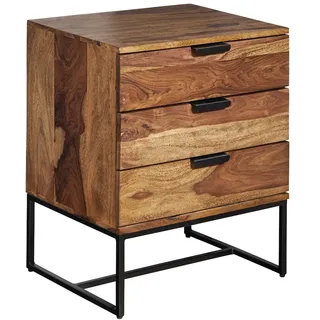 FineBuy Nachtschrank Boxspringbett 50 x 40 x 65 cm Braun