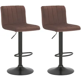 CLP Barhocker Jamie 2er Set höhenverstellbar drehbar gepolstert 2er Set Braun