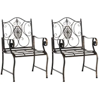 TPFGarden Wandregal Puncho - für Garten, Balkon, Terrasse - Farbe: antik braun, Hochwertiger und stabiler Metallstuhl aus handgefertigtem Eisen 2-tlg., Balkonstuhl, Bistrostuhl - Maße (TxBxH): 53 x 62 x 94cm braun