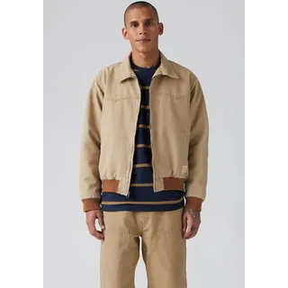 Jeansjacke LEVI'S, Herren, Gr. L, braun (tigers eye), Denim/Jeans, Obermaterial: 100% Baumwolle, unifarben, casual, regular fit taillenbedeckt, Langarm Rippbündchen, Jacken, mit Rippbündchen