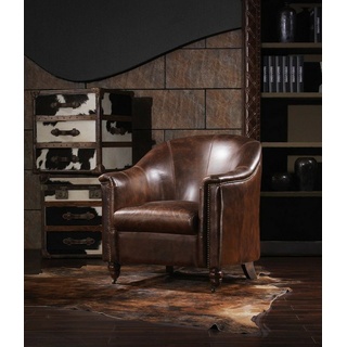 JVmoebel Sessel, Clubsessel Vintage Leder Ledersessel Sessel Designsessel Echtleder Retro Sofa braun