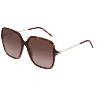 Gucci GG1267S Damen-Sonnenbrille Vollrand Eckig Kunststoff-Gestell, braun