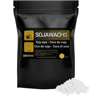 Ubswax Sojawachs für Kerzen | Premium Natürliches Öko-Kerzenwachs für DIY Kerzenherstellung - 100% pflanzliches Wachs zum Gießen | Umweltfreundliches Soja-Wachs (2, Granulat)