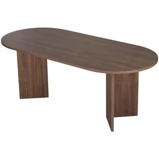 Eleganter Esstisch in Walnuss, 200 x 90 x 75 cm | 100% melaminbeschichtete Spanplatte, 25 mm Stärke | perfekt für Moderne Essbereiche, Venezia Walnut