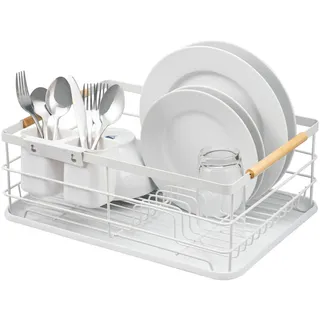 ELUNO Abtropfgestell 43 x 15,5 x 32 cm Farbe Weiß