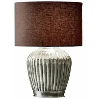 Mirabeau Tischleuchte Tischlampe Fauville silber/schwarz schwarz|silberfarben