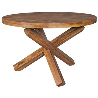 möbelando Esstisch Design Esszimmertisch BOHA rund Ø 120 cm x 75 cm, Design Esszimmertisch BOHA rund Ø 120 cm x 75 cm Sheesham Massiv-Holz, Landhaus Esstisch 4 Personen, Küchentisch Tisch für Esszimmer braun