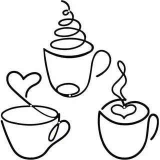 Set Mit 3 Wanddekorationen Aus Metall Im Vintage-stil, Die Kaffeetassen Darstellen, Ideal Für Die Küche