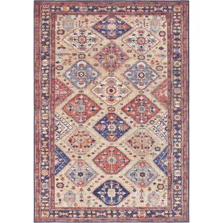 Teppich ELLE DECORATION "Afghan Kelim" Teppiche Gr. B/L: 200 cm x 290 cm, 5 mm, 1 St., rot Esszimmerteppiche Orient Optik, Vintage Design,, gekettelt, kräftige Farben