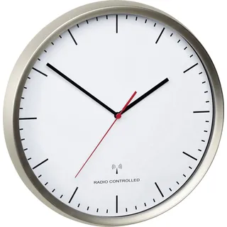 TFA Funk Wanduhr 30,50 cm 60.3521.02 silber