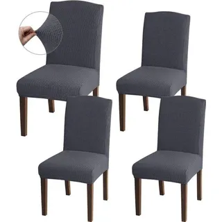 Famanu Stuhlhussen Set von 4 - Grau mit stilvollem Muster