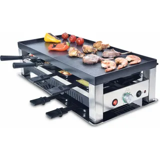 SOLIS OF SWITZERLAND Raclette "Typ 791" Raclettes 5in1: Raclette, Tischgrill, Crépe, Mini Wok, Pizza schwarz Raclette